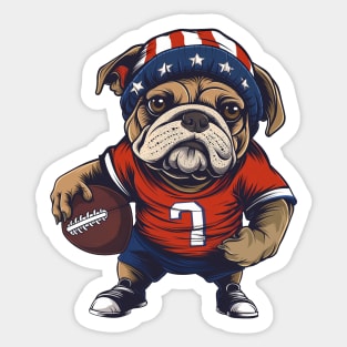 Bulldog NFL Football Sticker